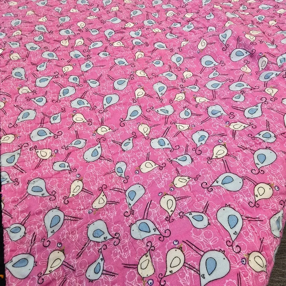 Disney Tinker Bell Handmade Quilt Blanket Fairy Patchwork Purple Yellow 55x46